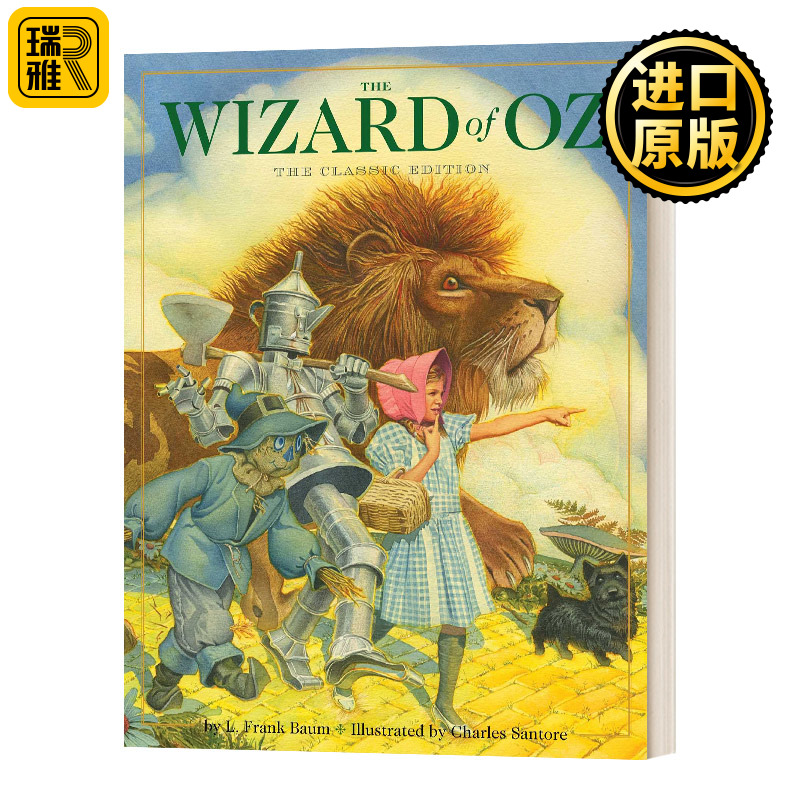 绿野仙踪插画版英文原版 The Wizard of Oz Hardcover精装儿童经典复古风插画版系列 Baum，L. Frank进口英语原版书籍-封面