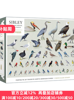 英文原版 Sibley Backyard Birding Puzzle 西布利后院观鸟拼图 1000片 受欢迎的北美鸟类 英文版 进口英语原版书籍