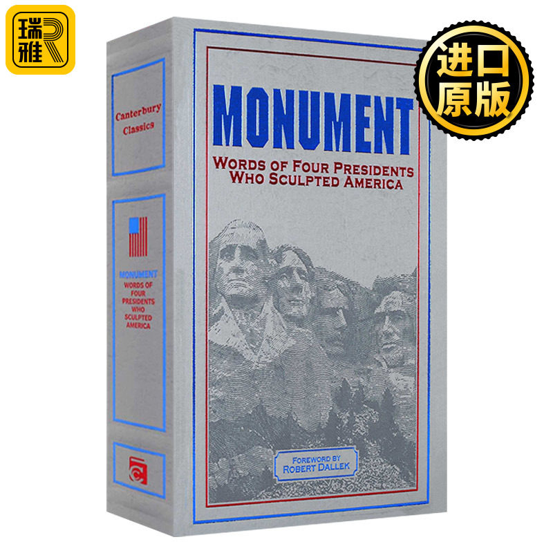 英文原版 Monument Words of Four Presidents Who Sculpted America 美国总统山雕像四位总统作品集 皮革精装经典 英文版进口书