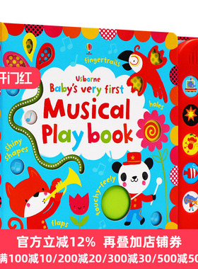 幼儿纸板触摸发声翻翻书 音乐 Baby's Very First Touchy Feely Musical Playbook 英文原版绘本 尤斯伯恩 Usborne 进口英语书籍