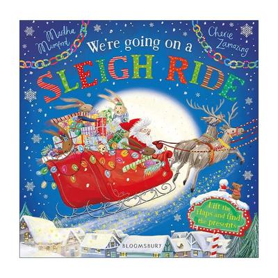 英文原版 We're Going on a Sleigh Ride 我们要做圣诞老人的雪橇 小兔子系列绘本 纸板书 英文版 进口英语原版书籍