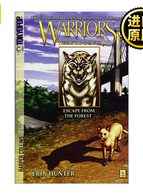 英文原版 Warriors Manga Tigerstar and Sasha #2 Escape from the Forest 猫武士漫画虎星和萨沙2逃出森林 图像小说 英文版