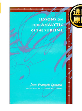 正版 Lessons on the analytic of the sublime 英文原版 进口英语书籍