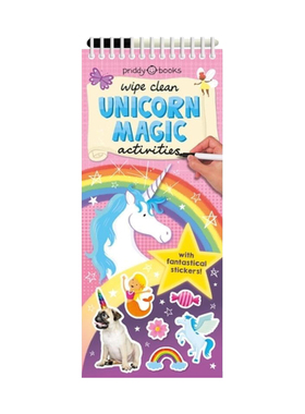 擦擦书 独角兽魔法 Wipe Clean Activities Unicorn Magic 英文原版 儿童英语单词学习 英文版进口原版书籍 Roger Priddy Books