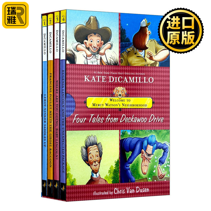 英文原版 Welcome to Mercy Watson’s Neighborhood Four Tales from Deckawoo Drive 小猪梅西续作系列 1-4册盒装套装 英文版