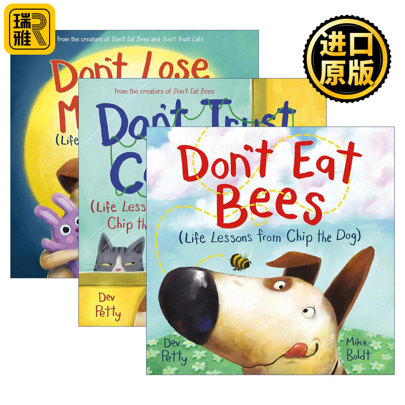 英文原版 Life Lessons from Chip the Dog 奇普狗狗的人生教训系列3册 儿童精装幽默绘本 Dev Petty 英文版 进口英语原版书籍
