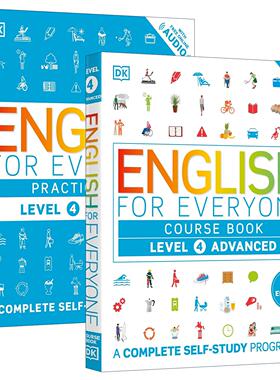 英文原版 English for Everyone Course Book Level 4 Advanced DK人人学英语4新版 高级教材书+练习册 2册 英文版 进口原版书籍