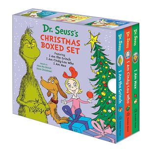儿童经典 Book 英文原版 Set 马克思 绘本 辛蒂 Christmas 我是圣诞怪杰 苏斯博士圣诞主题三册套装 英文版 Boxed Dr.Seuss