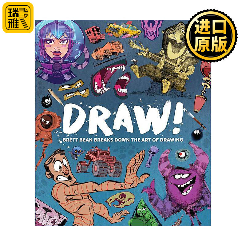 英文原版 Draw 绘画教程指南 卡通漫画技巧 插画师Brett Bean 3dtotal 英文版 进口英语原版书籍