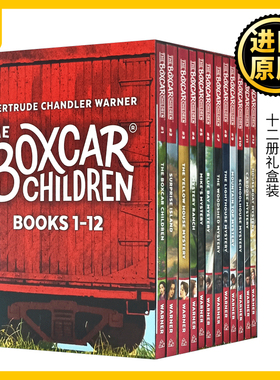 英文原版The Boxcar Children Bookshelf  棚车少年1-12册礼盒装进口英语章节桥梁书 美国经典儿童读物 探险励志故事书籍