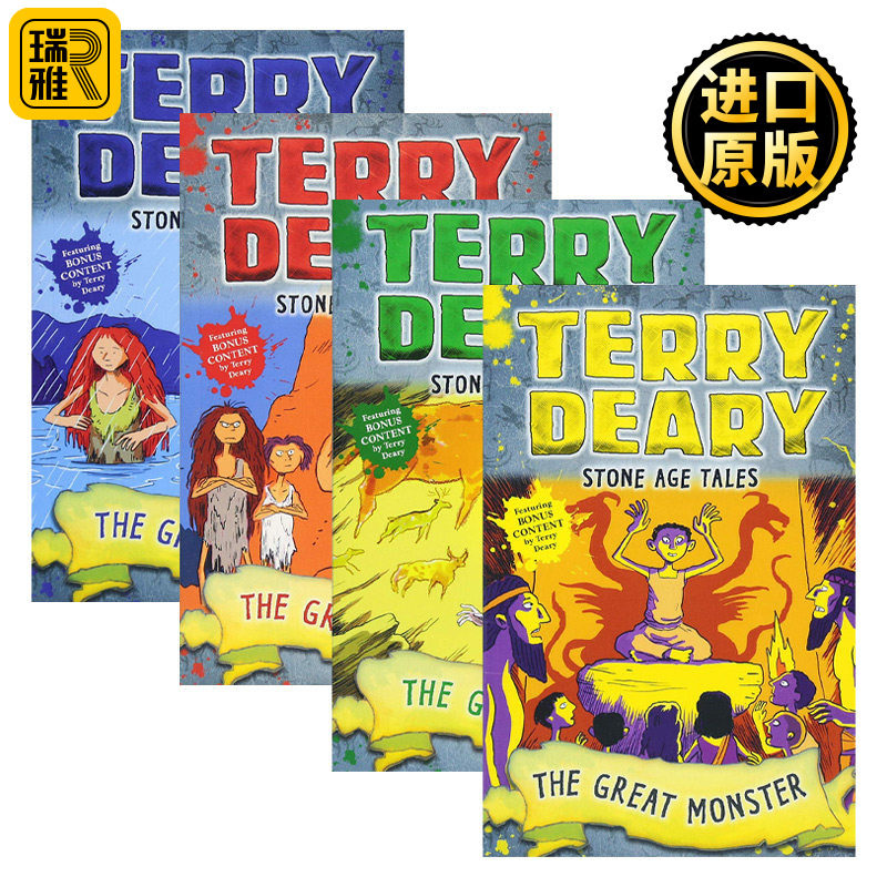 石器时代的故事4册 英文原版 Terry Deary's Historical Talesy Stone Age Tales 大洞穴 大风暴 儿童章节桥梁小说 进口英语书籍
