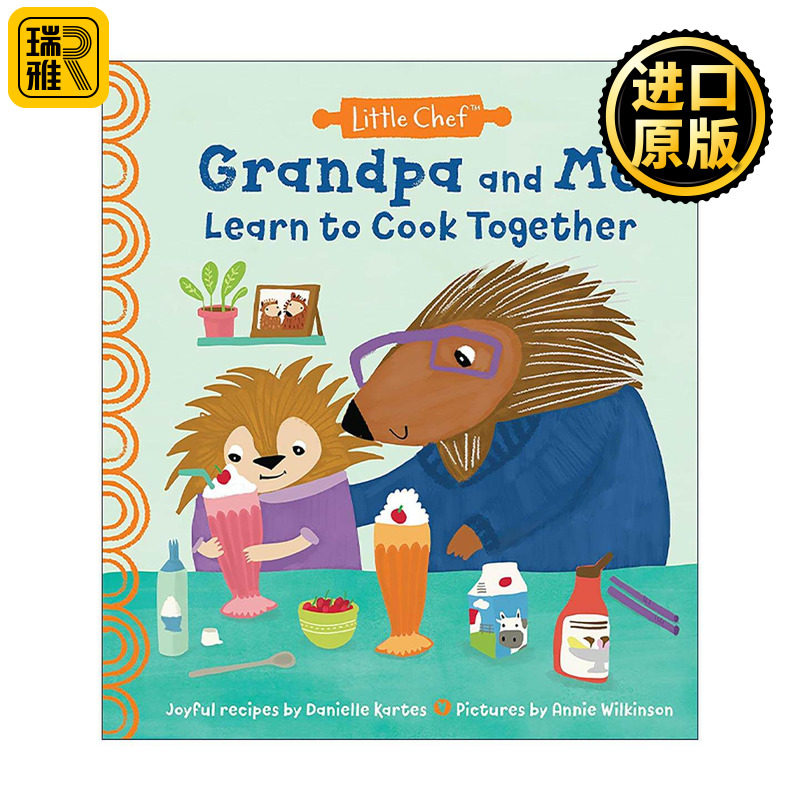 英文原版 Grandpa and Me Learn to Cook Together 爷爷和我一起学做饭 儿童精装绘本 简单全家食谱 烹饪指南 Danielle Kartes