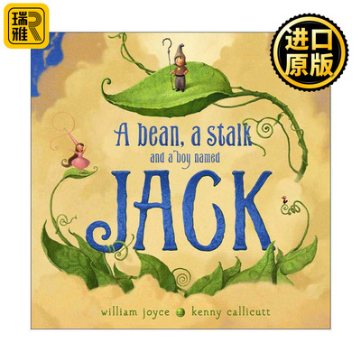 英文原版 A Bean a Stalk and a Boy Named Jack 一颗豆子 一根茎和一个叫杰克的男孩 精装图画书 威廉·乔伊斯 进口英语原版书籍