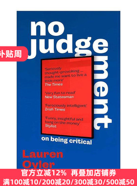 英文原版 No Judgement 不评判 关于批评 英文版 进口英语原版书籍
