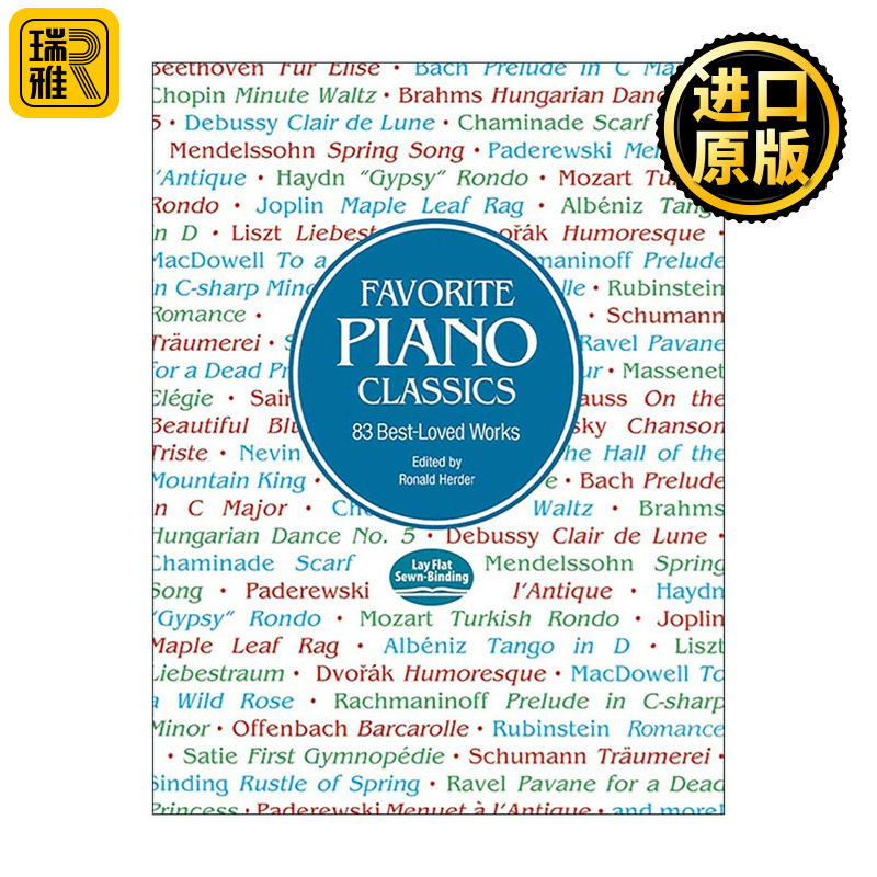 英文原版 Favorite Piano Classics 世纪钢琴名曲 贝多芬 李斯特 莫扎特 英文版 进口英语原版书籍