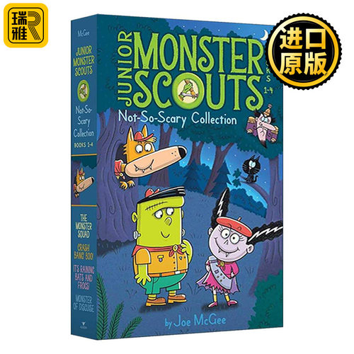 英文原版 Junior Monster Scouts Not-So-Scary Collection Books 1-4 少年怪物童子军4册盒装 英文版 进口英语原版书籍
