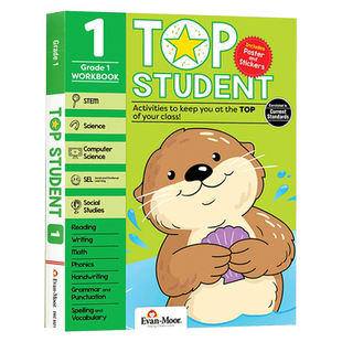 优等生系列 练习册 小学一年级 Evan-Moor Top Student Grade 1 英文原版 美国加州小学英语教辅教材 evanmoor