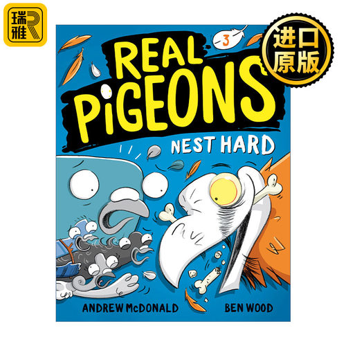 真正的鸽子系列3 努力地筑巢 英文原版 Real Pigeons Nest Hard儿童侦探推理漫画图画小说 Andrew Mcdonald 英文版 进口英语原版书