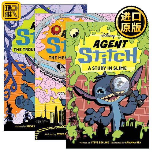 英文原版 Agent Stitch 探员史迪奇系列1-3册 迪士尼儿童推理小说 星际宝贝史迪仔 Steve Behling 精装 英文版 进口英语原版书籍