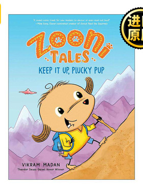 英文原版 Zooni Tales 01 Keep It Up Plucky Pup 佐尼的故事系列1 坚持下去 勇敢的小狗 儿童幽默全彩漫画章节桥梁故事书