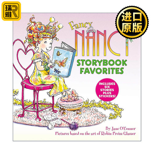 英文原版 Fancy Nancy Storybook Favorites 漂亮的南希 6个故事合集带贴纸 精装绘本 英文版 进口英语原版书籍