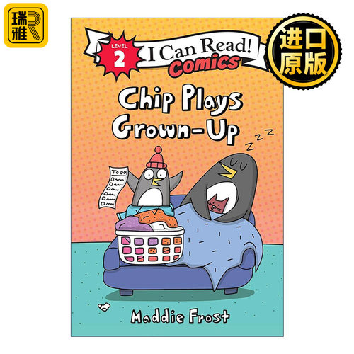 英文原版 Chip Plays Grown-Up 小企鹅奇普当家 I Can Read Comics Level 2分级阅读儿童漫画 英文版 进口英语原版书籍