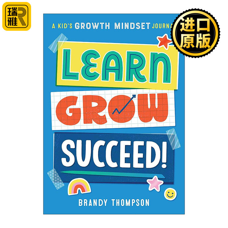 英文原版 Learn Grow Succeed 学习 成长 成功 儿童成长心态日志 励志日记簿 Brandy Thompson 英文版 进口英语原版书籍