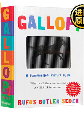 光与影视觉动画书系列 奔跑 Gallop A Scanimation Picture Book 英文原版 Rufus Seder 马步 动画效果翻翻书 英文版 进口英语书籍