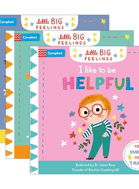 英文原版 Little Big Feelings系列3册 有时候我很担心/当我开心的时候/我喜欢帮助别人 幼儿情绪绘本 英文版 进口英语原版书籍
