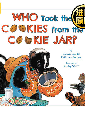 英文原版 Who Took the Cookies from the Cookie Jar 谁从饼干罐里拿走了饼干 经典启蒙儿歌 早教童谣纸板书绘本