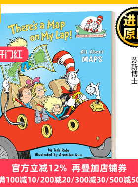戴帽子的猫图书馆 地图 英文原版 There's a Map on My Lap All about Maps 苏斯博士 英文版 Rabe Tish 进口英语原版书籍