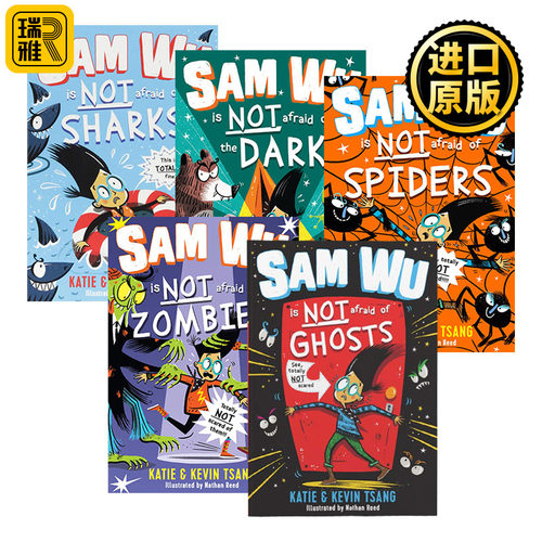 山姆不是胆小鬼系列5册 Sam Wu Is NOT Afraid of 英文原版 不怕鬼 不怕鲨鱼 不怕黑暗 不怕蜘蛛 不怕僵尸 进口儿童英语章节桥梁书