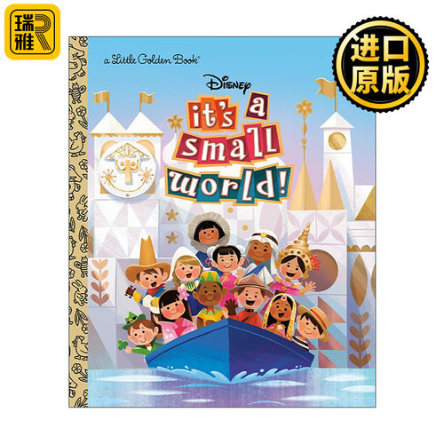 英文原版 It's a Small World Disney Classic Little Golden Book 小小世界 迪士尼经典 兰登书屋精装小金书迪士尼成立55周年纪念