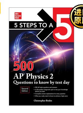 英文原版 5 Steps to A5 500 AP Physics 2 Questions to Know by Test Day AP物理二500问 第2版 英文版 进口英语原版书籍