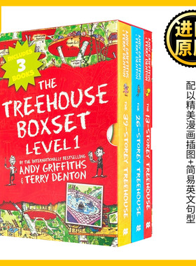 小屁孩树屋历险记1-3册 英文原版 The Treehouse Boxset 13 26 39 13层疯狂树屋历险记桥梁章节书 Andy Griffiths 进口英语书籍