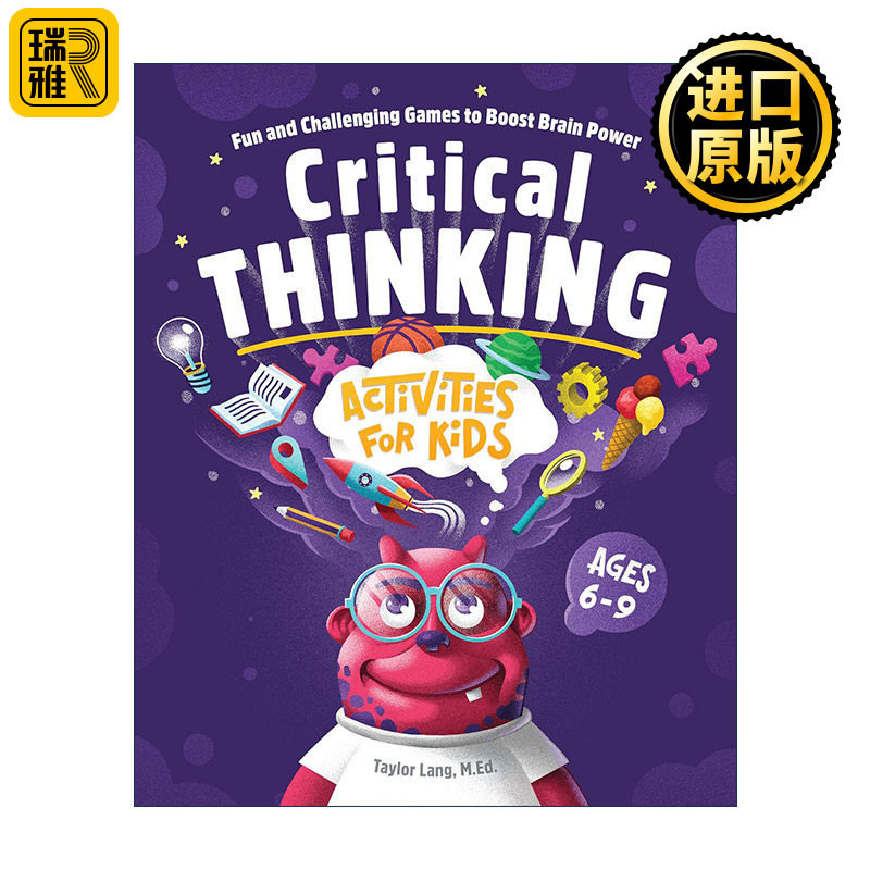 英文原版 Critical Thinking Activities for Kids 儿童批判性思维活动 益智游戏  拼图 逻辑谜题 字谜 英文版 进口英语原版书籍