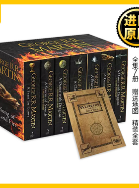 【赠送地图】精装 A Song of Ice and Fire全套 冰与火之歌权力的游戏全集7册英文原版小说 Game of Thrones 无未删减版英语书籍