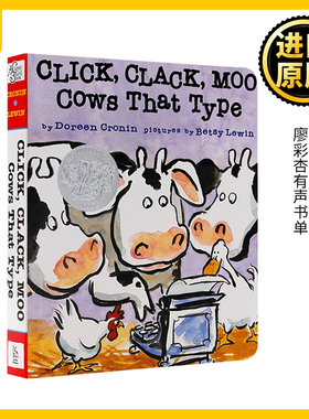 Click Clack Moo Cows That Type 英文原版绘本 咔嗒 咔嗒 哞 英文绘本纸板书 廖彩杏有声书单 亲子图书Doreen Cronin英文版进口书