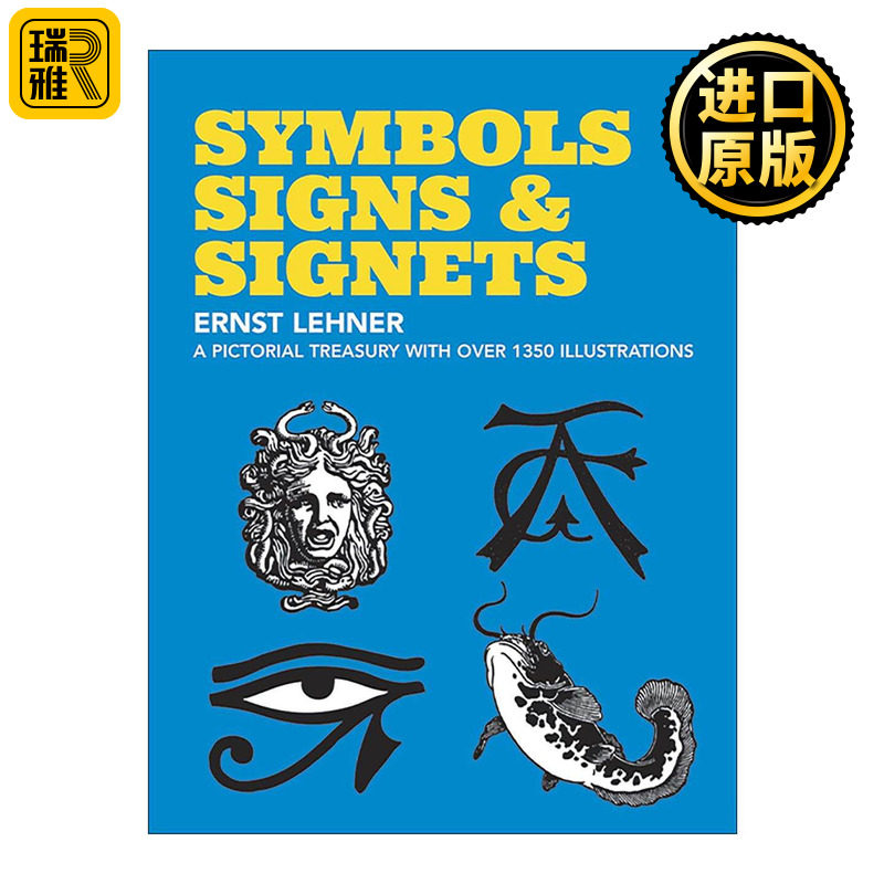 英文原版 Symbols Signs and Signets 符号 标志和图章 装饰设计图案素材集 英文版 进口英语原版书籍