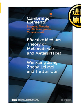 英文原版 Effective Medium Theory of Metamaterials and Metasurfaces 超材料和超表面的有效介质理论 剑桥超材料新兴理论和技术