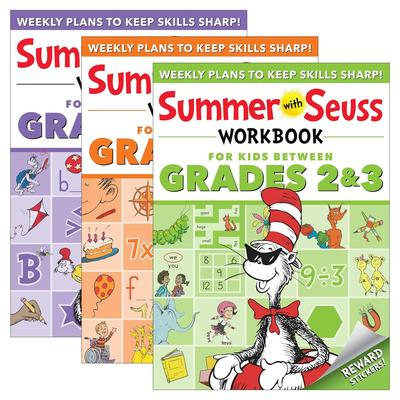 英文原版 Summer with Seuss Workbook 苏斯博士暑假练习册3册 儿童益智游戏学习活动书 拼图 贴纸 英文版 进口英语原版书籍
