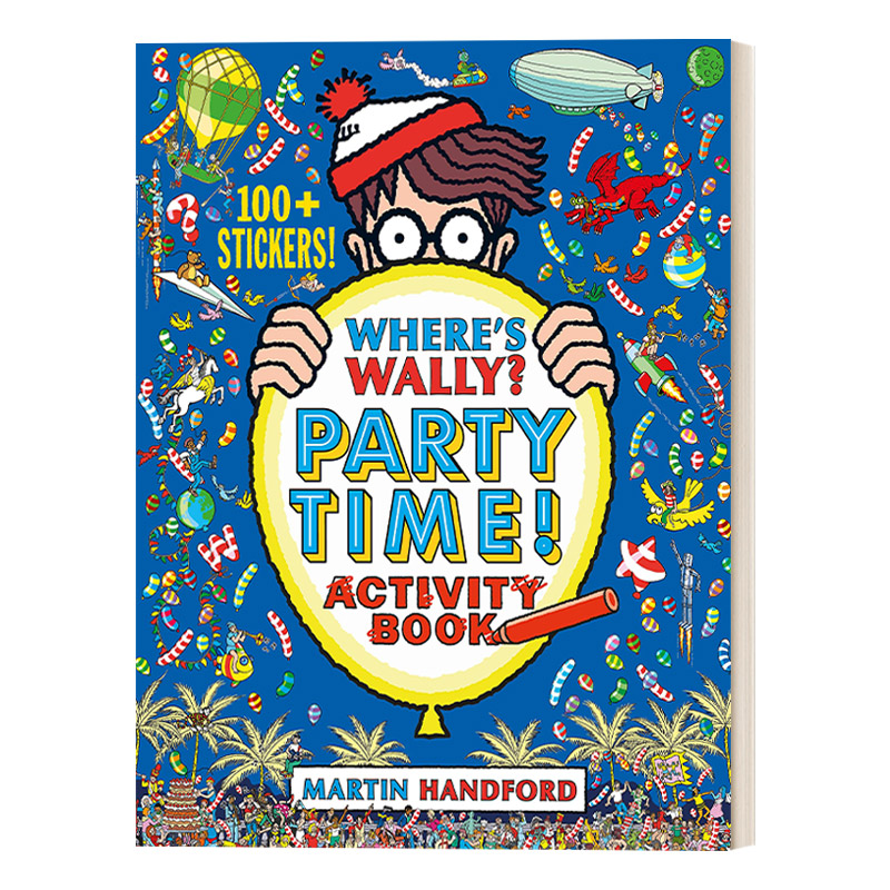 派对时间 带贴纸 英文原版 wheres wally party time 聪明的沃利 沃
