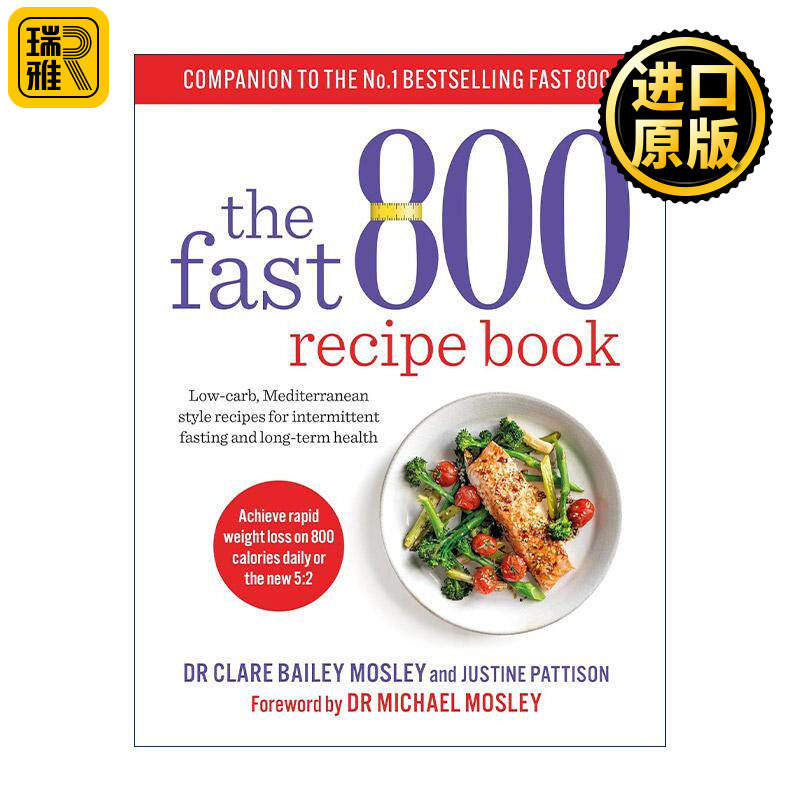 英文原版 The Fast 800 Recipe Book 快速简单方便的食谱 间歇性断食 低碳地中海饮食 英文版 进口英语原版书籍