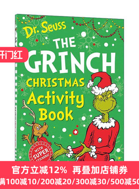 英文原版 The Grinch Christmas Activity Book 苏斯博士 圣诞怪杰活动书 儿童趣味练习册 英文版 进口英语原版书籍