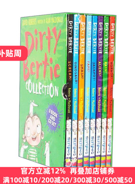英文原版 Dirty Bertie Book and CD Collection 脏男孩波迪系列8册套装附CD 儿童初级章节书 英文版 进口英语原版书籍