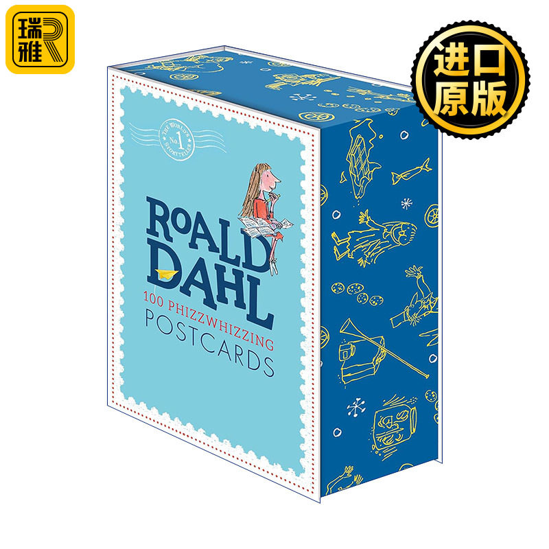 英文原版 Roald Dahl 100 Phizz-Whizzing Postcards 罗尔德达尔系列100张明信片 昆汀布莱克经典绘图 精装