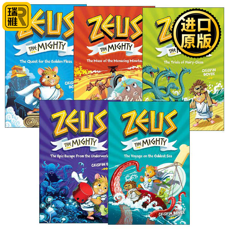 英文原版 Zeus the Mighty 强大的宙斯系列5册 精装 儿童桥梁章节故事书 中小学课外阅读 英语水平提升 英文版 进口英语原版书籍