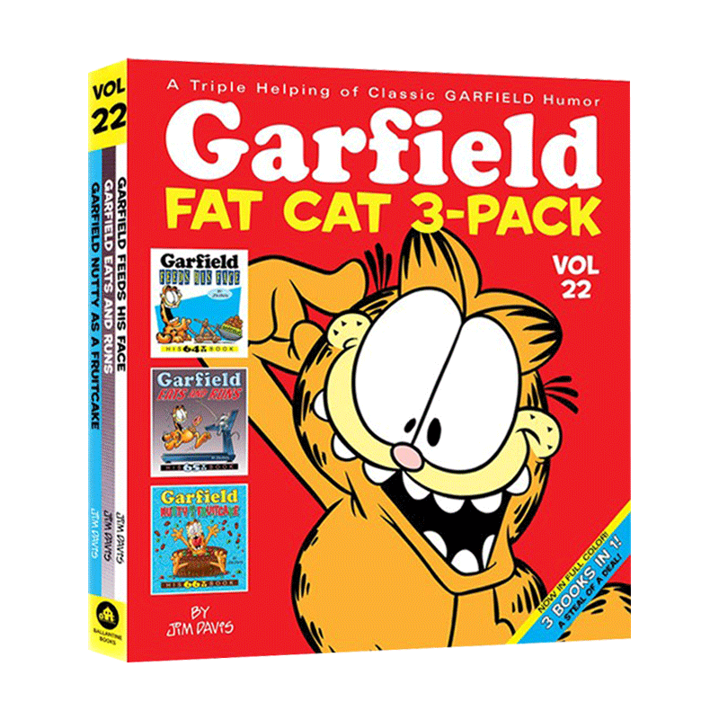 加菲猫漫画三合一合订本22 英文原版 Garfield Fat Cat 3-Pack #22 英文版 Jim Davis 进口英语原版书籍