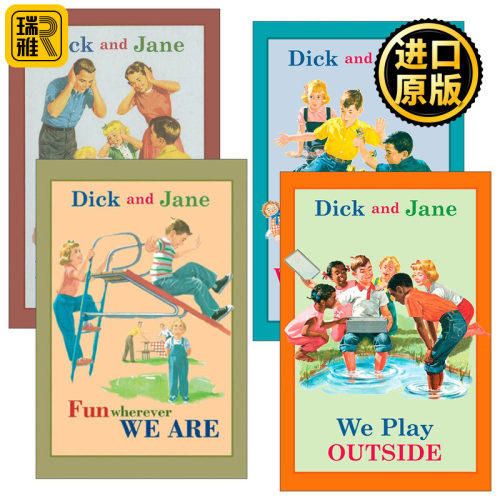 英文原版 Dick and Jane 迪克和简系列4册 儿童经典章节桥梁故事书 Grosset & Dunlap 精装 英文版 进口英语原版书籍