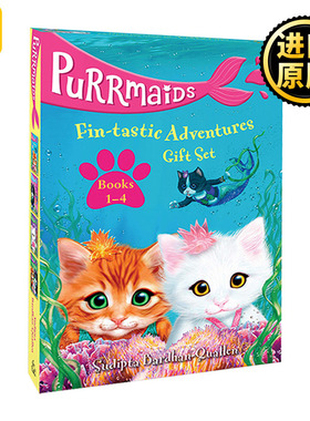 美猫鱼4册盒装 英文原版 Purrmaids Fin tastic Adventures 1-4 Gift Set 英文版 Sudipta Bardhan-Quallen 进口英语原版书籍